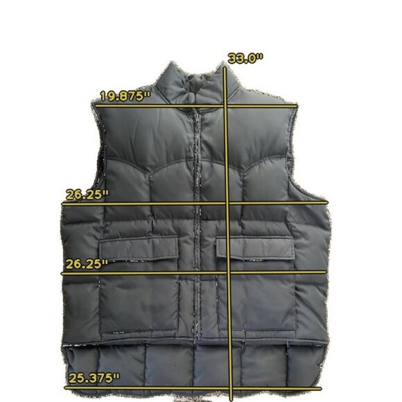 Miller Outerwear Mens XL Goose Down Vest Jacket Gray Full Zip Pockets Hi-Lo Vtg - Picture 10 of 10